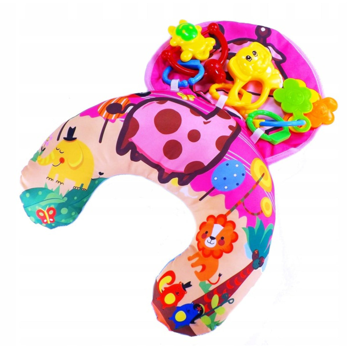 Sensory pillow roller with rattles fun infants sensory development