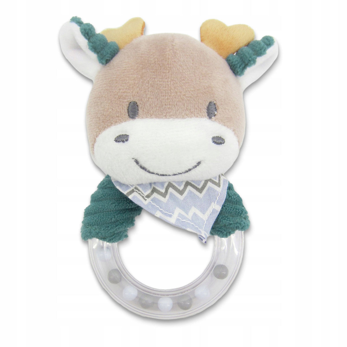 Sensory rattle for babies teether toy Lorelli deer