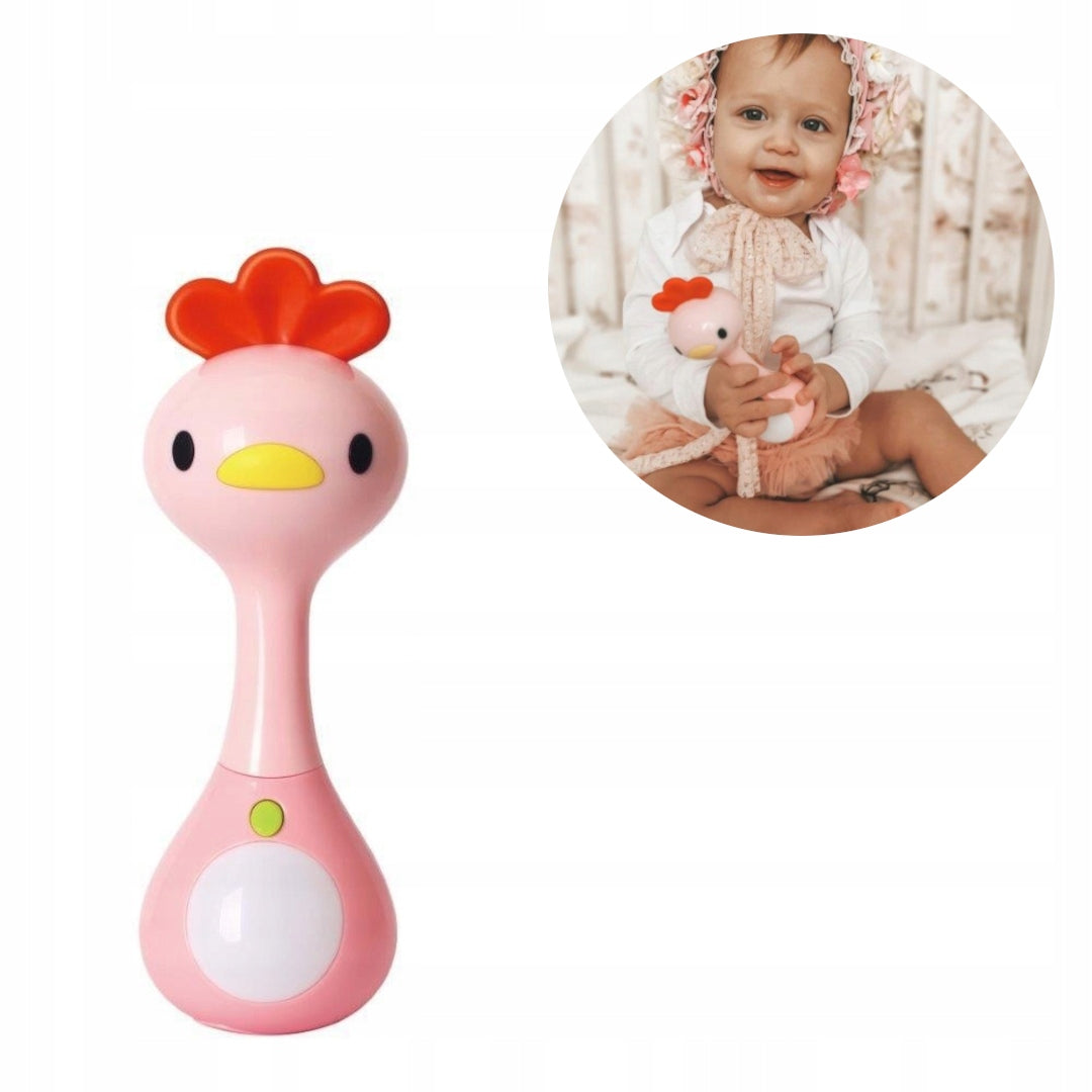 Sensory rattle teether for babies toy Chicken Bo Jungle