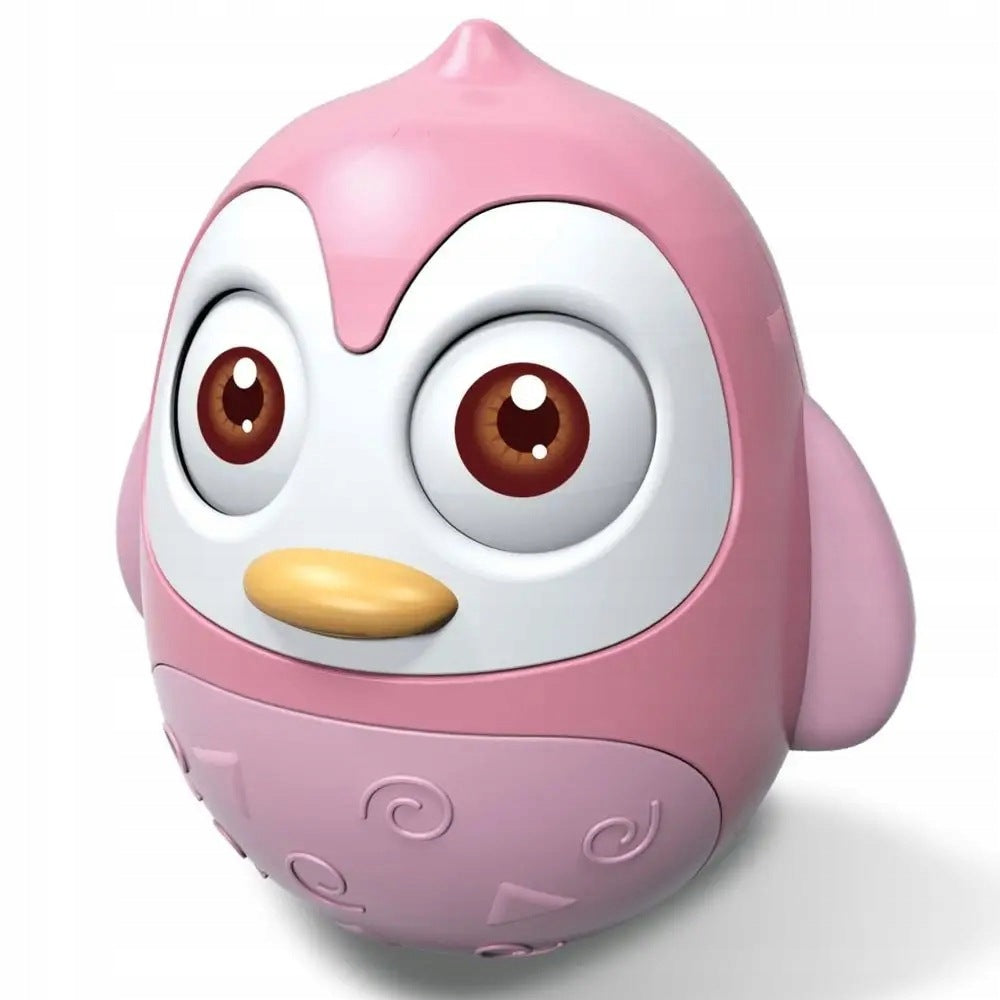 Sensory toy PENGUIN Owl KIWACZKA Wańka wstańka Rattle pink
