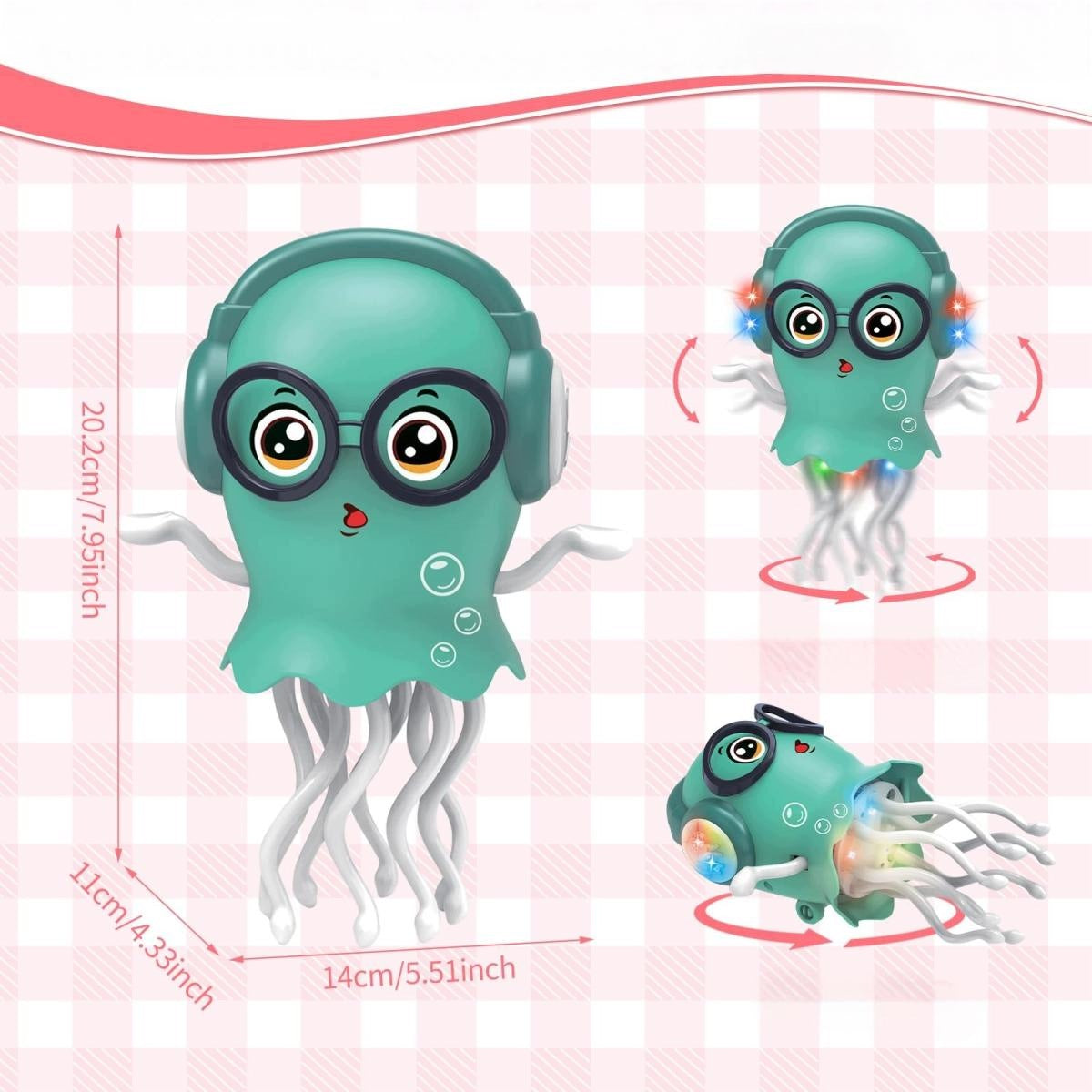 Sensory toy for toddlers, dancing octopus with music Kid's age 12＋ months