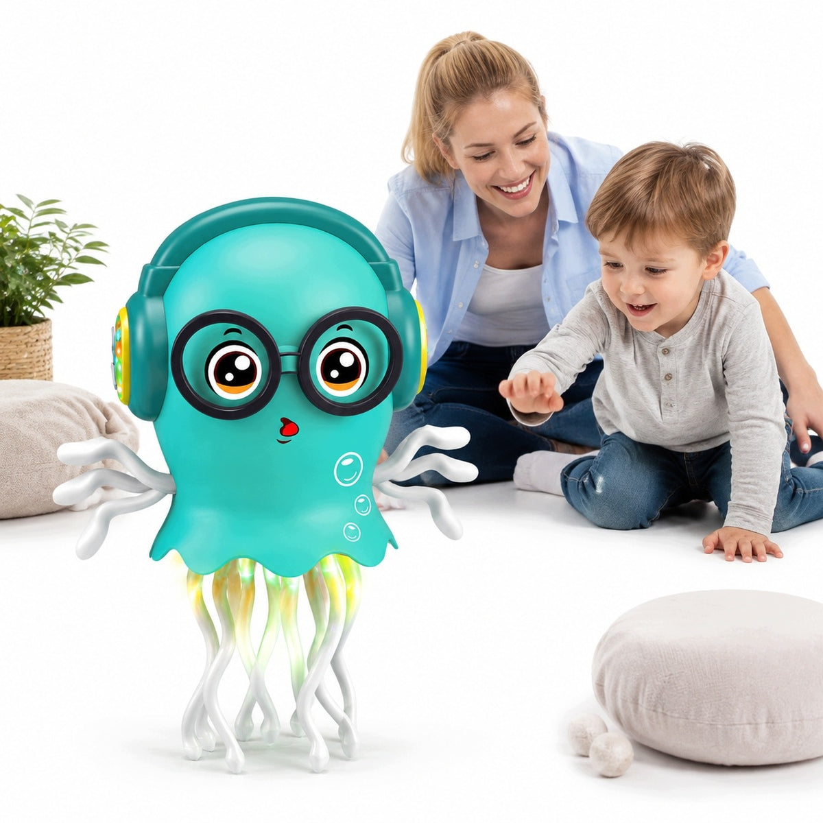 Sensory toy for toddlers, dancing octopus with music