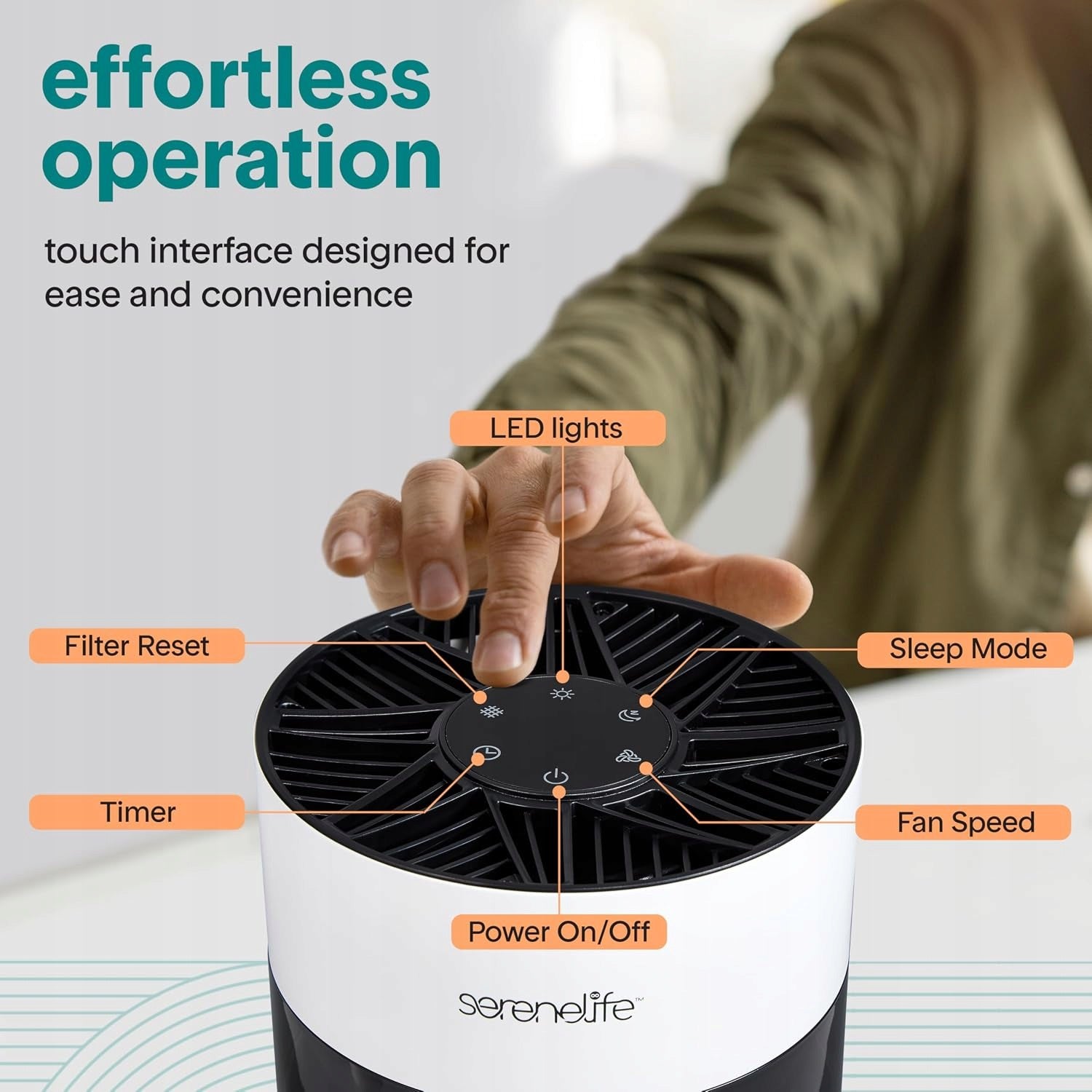 SereneLife Mini HEPA Purifier H13 Activated Carbon Quiet Aroma 63.8ft2 Dominant color white
