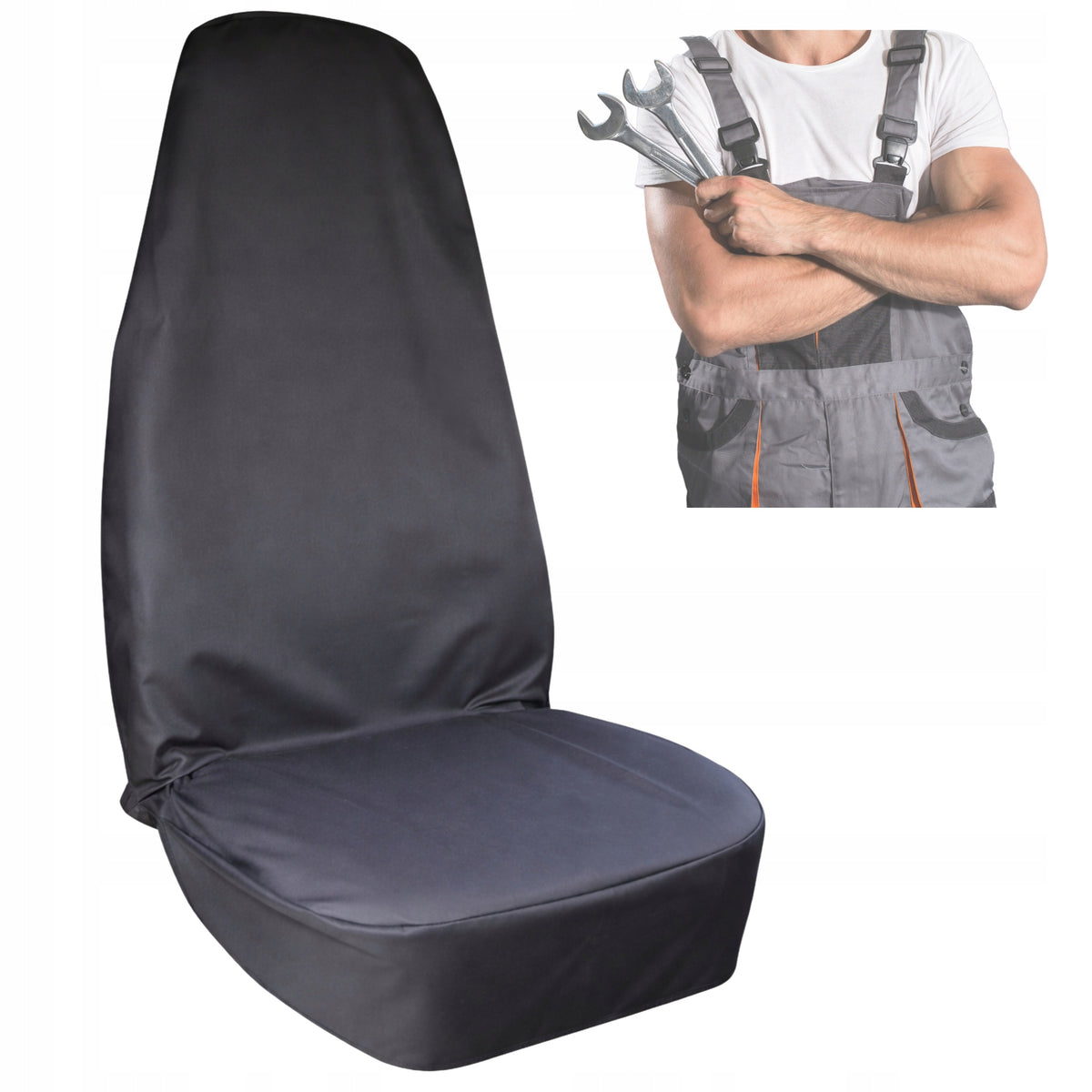 Service cover for driver's seat black workshop protective mechanic