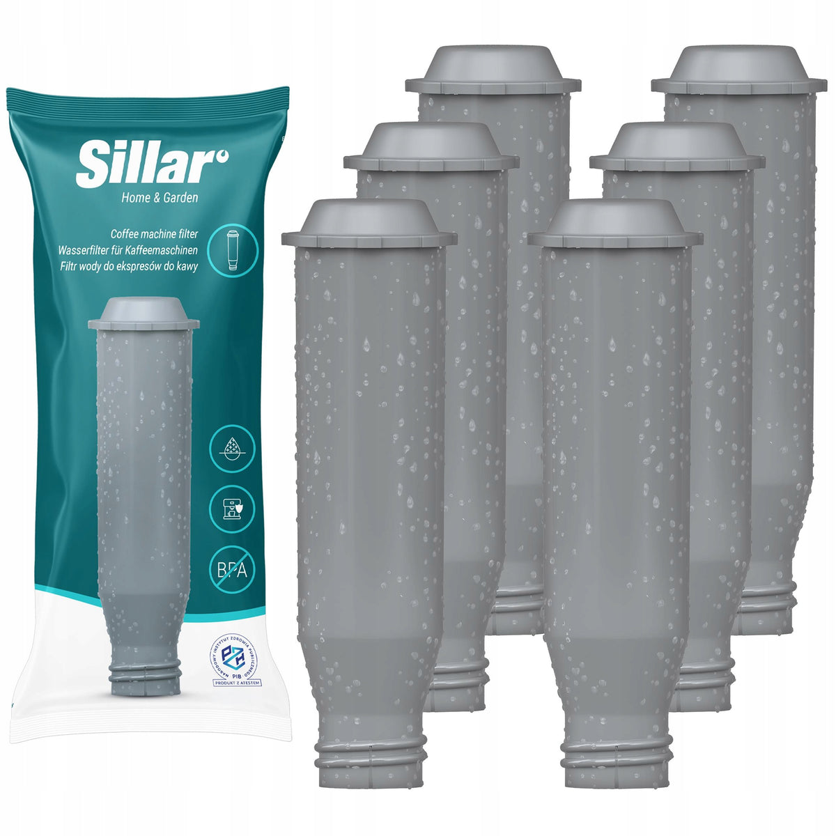Set: 6x Sillar filter for Nivona CafeRomatica Melitta machine