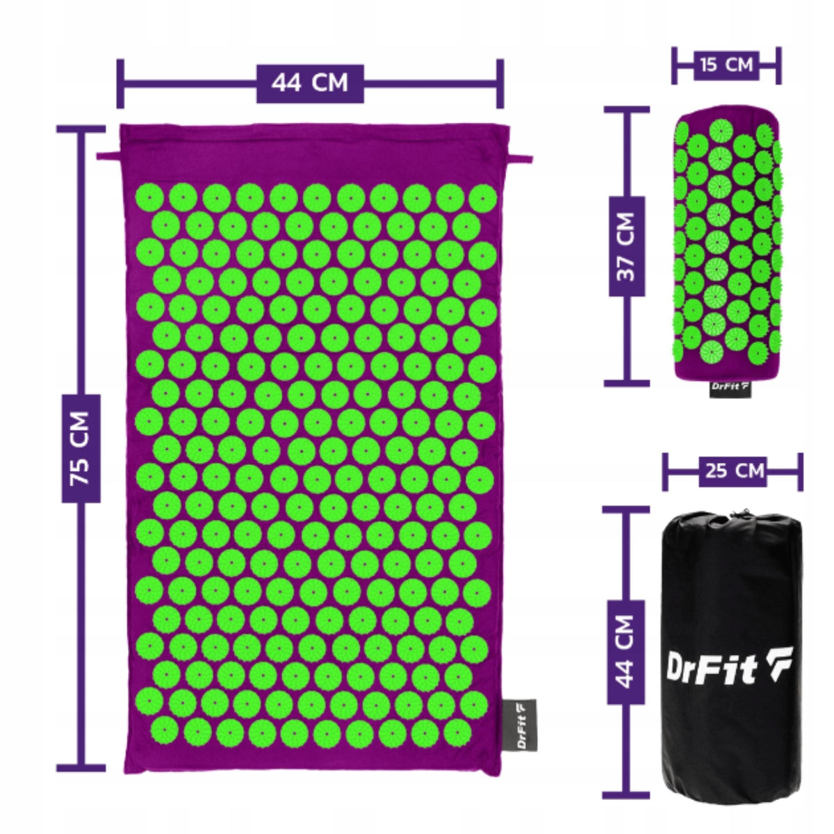 Set Acupressure Mat with Pillow Massage Spine Relax Health Manufacturer code DF AM-S-P-1