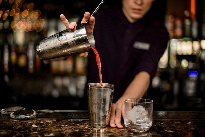 Set Bartending 14 el. with stand silver shaker Tin on tin Packaging status original
