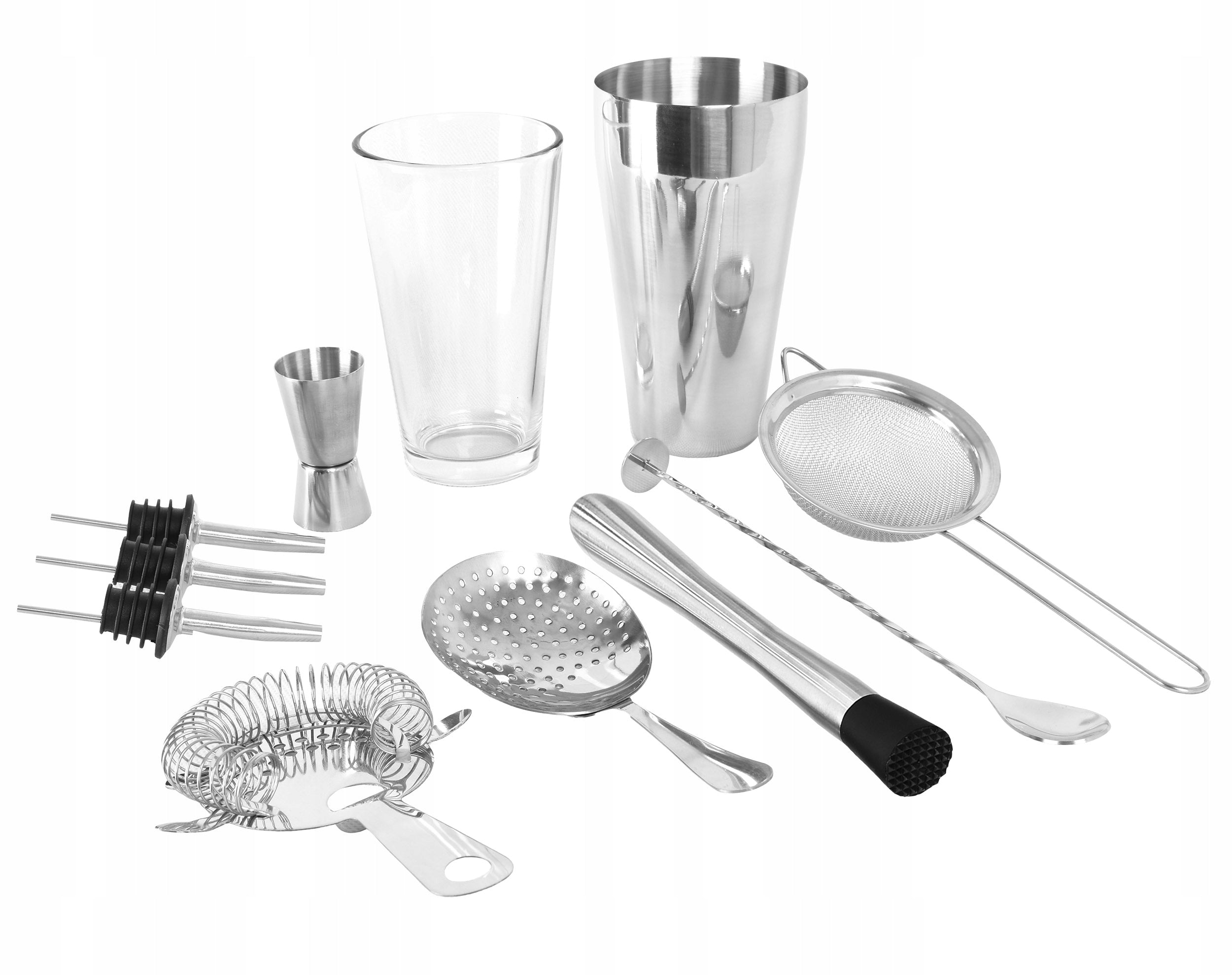 Set Bartending Shaker Boston Glass 11 Elements Gift Idea Packaging status original