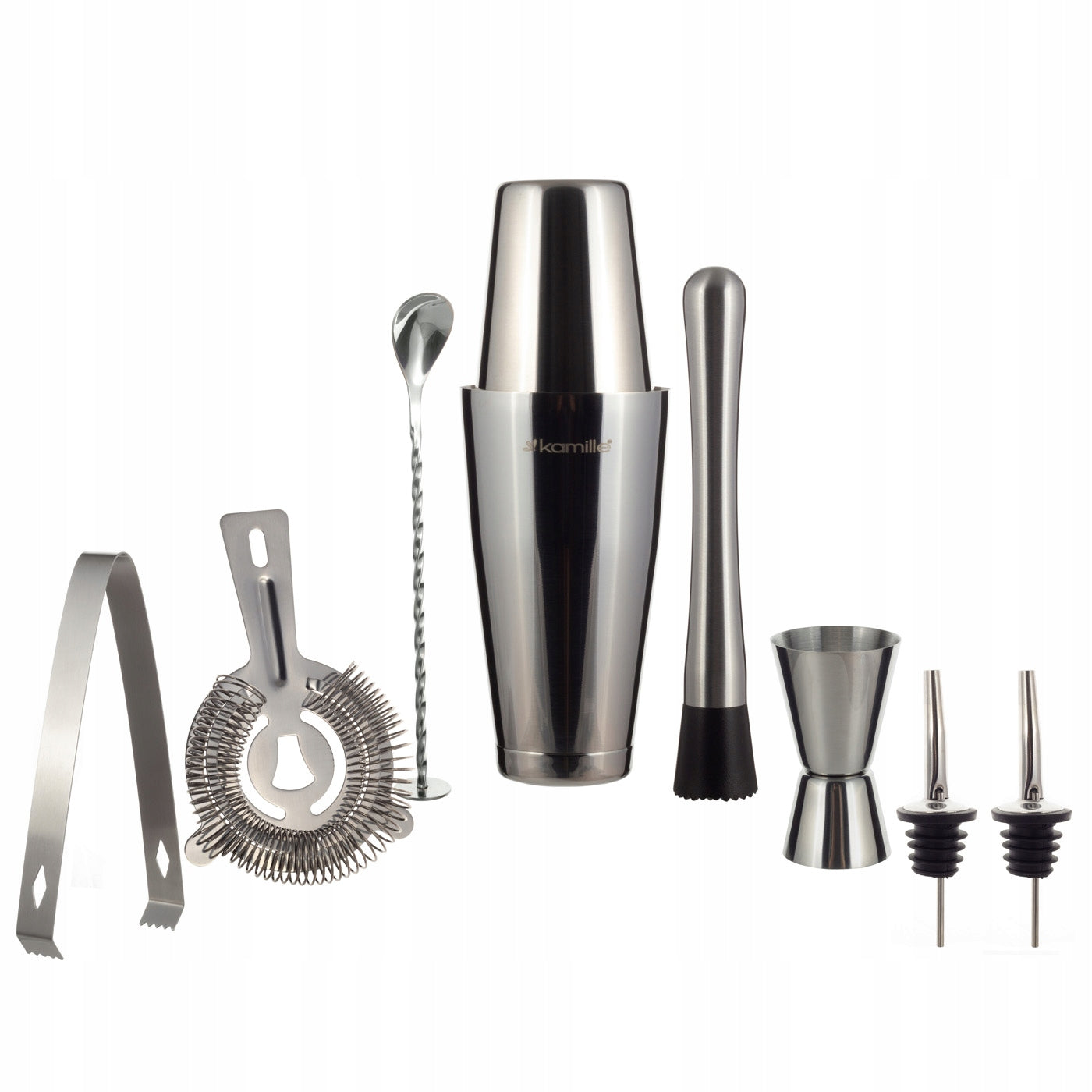 Set Bartending Shaker For Cocktail Drinks KAMILLE 9 elements For Gift Manufacturer Kamille