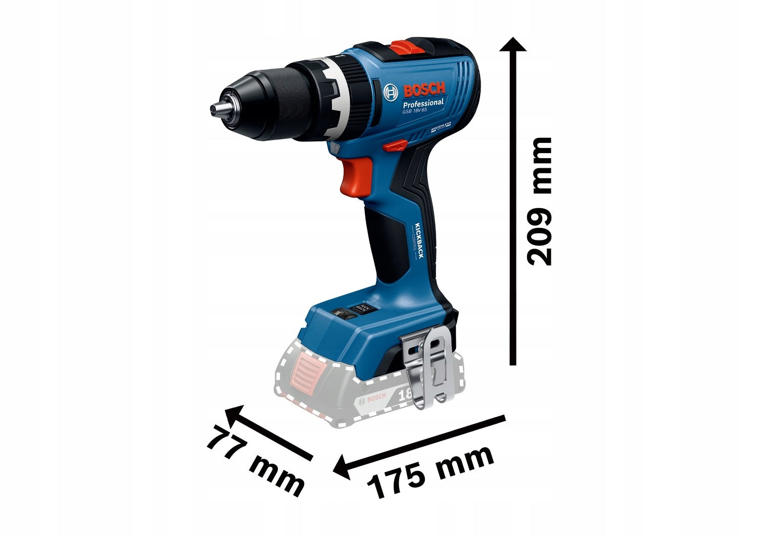 Set Bosch Professional Gsr 18V-45 + Gws 18V-8 18V 2x4Ah Packaging bag