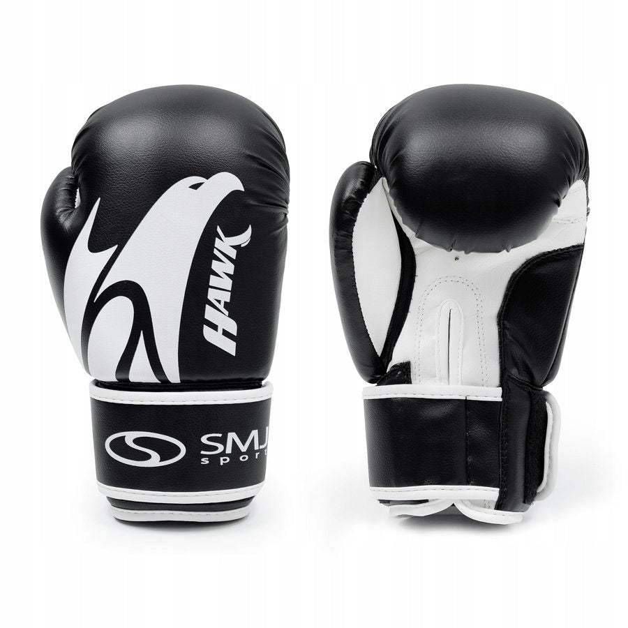 Set Boxing Gloves SMJ Hawk Black 12oz + mouthguard Color black