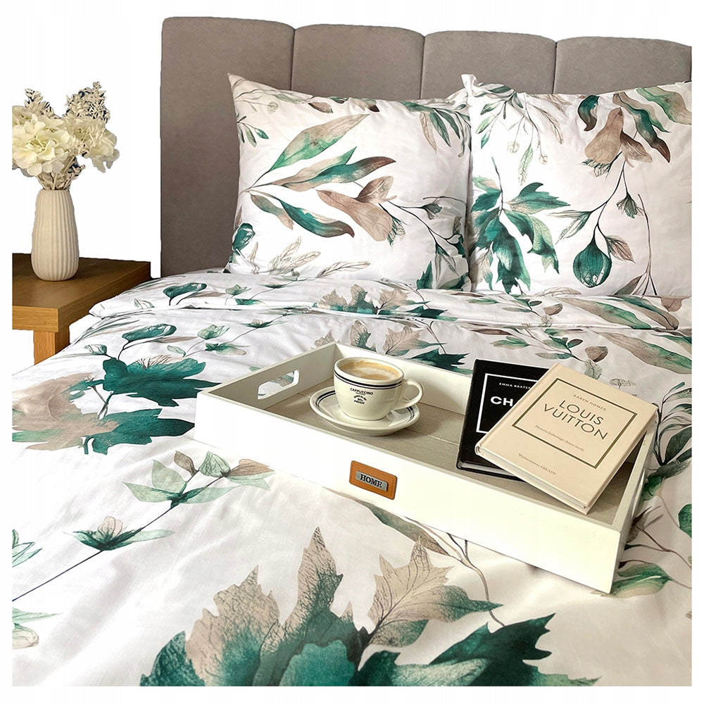 Set Cotton bedding 160x200 LEAVES PATTERNS 100% COTTON SUMMER Poland