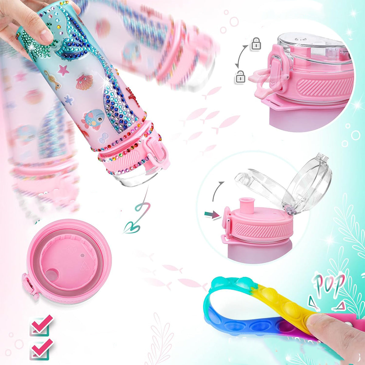 Set Creative Plastic Artistic Embroidery Diamond Decorating Bottle Brand no brand
