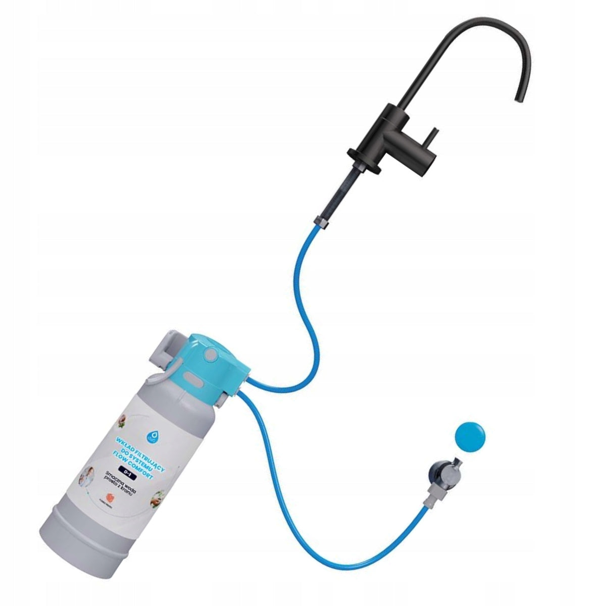 Set DAFI FLOW COMFORT D1 Drinking Water Filter System + Black Faucet Dominant color black