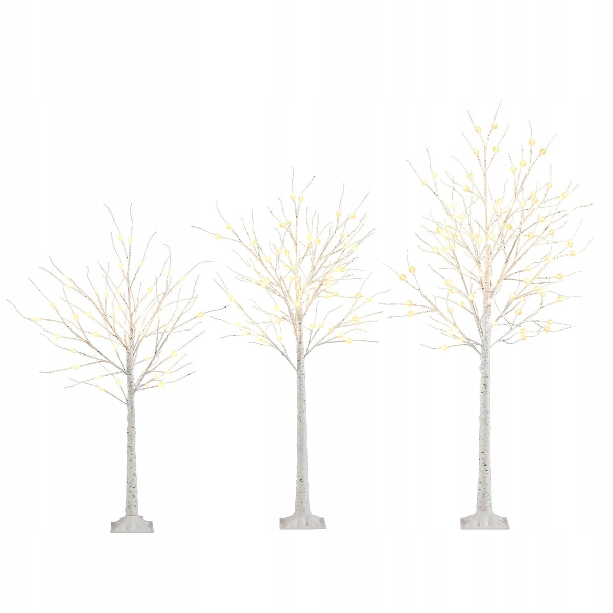 Set Decorative tree with LED lighting 3 pcs 120/150/180 cm