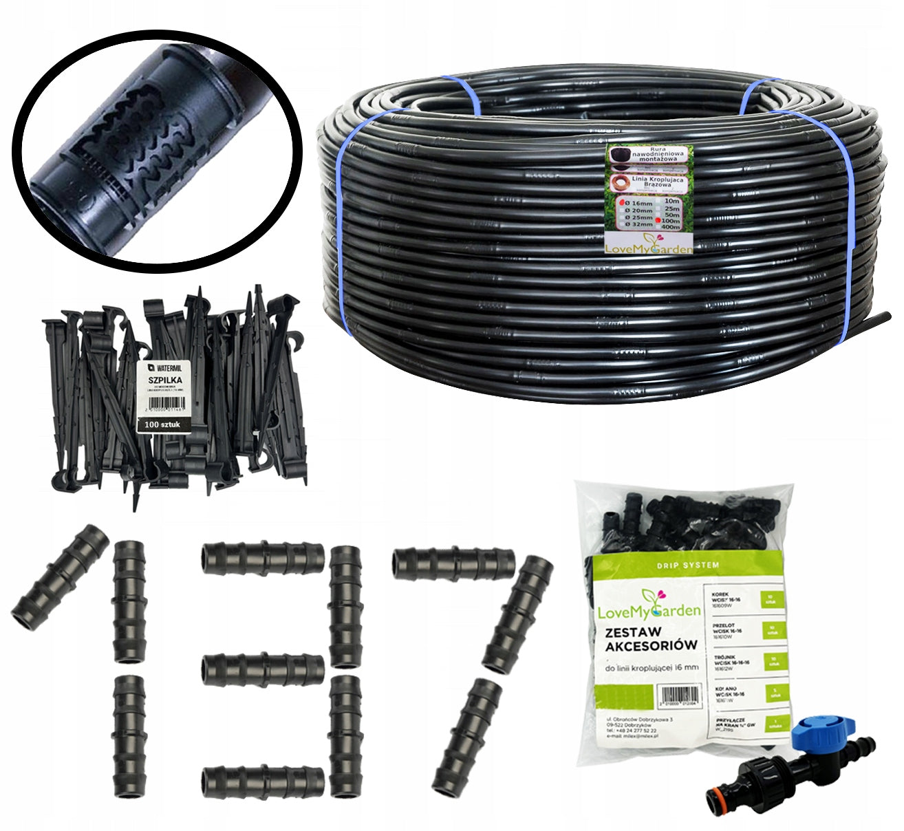 Set Drip Line with Compensation 100m + 137 accessories Droplet