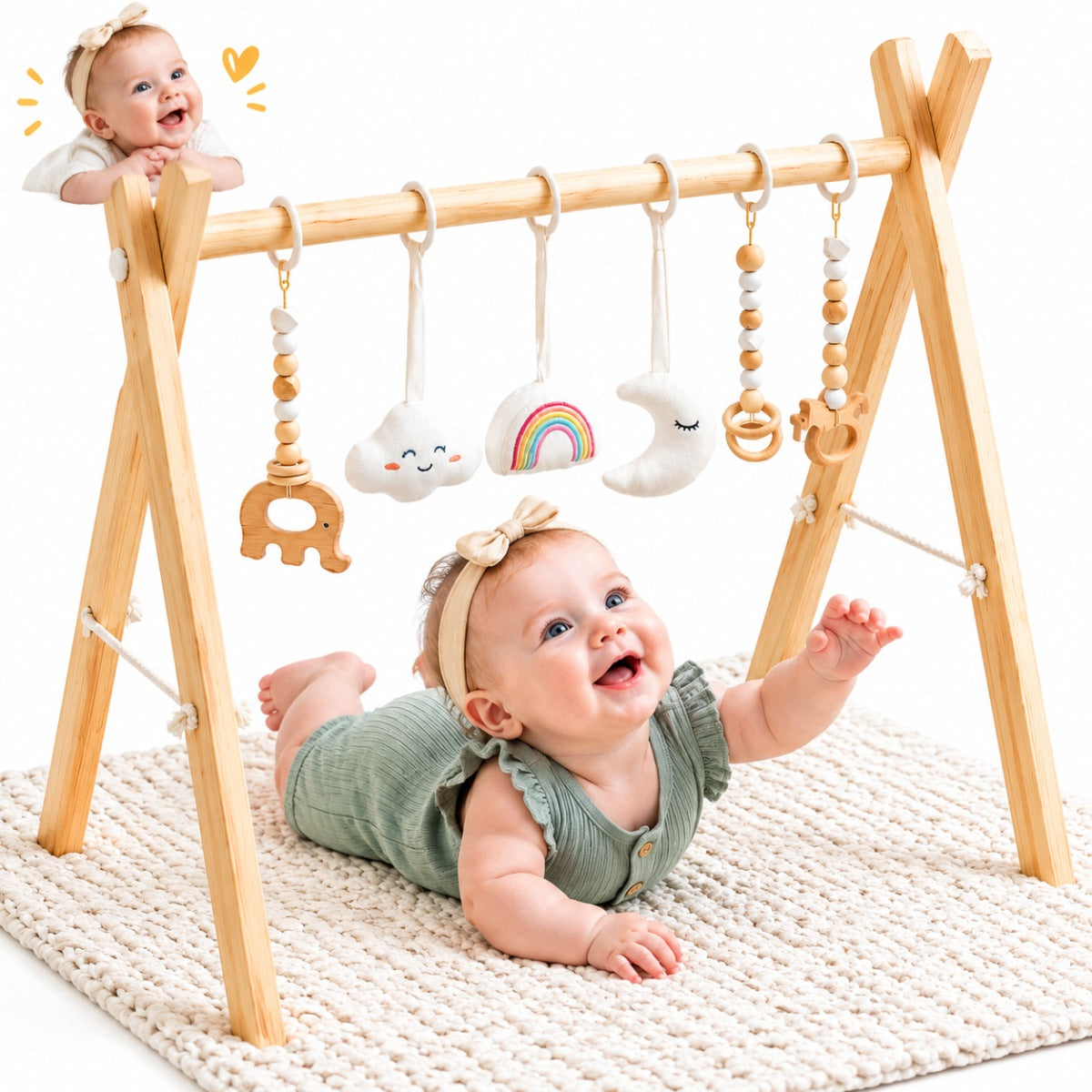 Set Educational Stand + 6 Pendants, Baby Gym