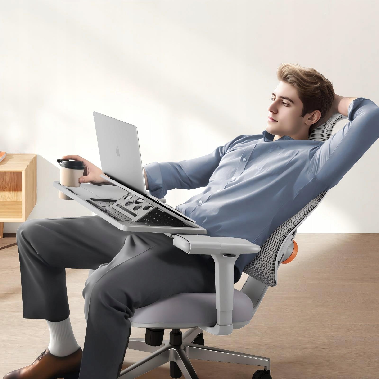 Set Ergonomic Armchair Newtral MAGIC H-003G Grey With Detachable Table Packaging status original