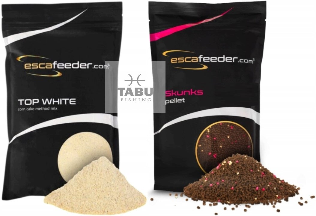 Set Esca Feeder Pellet 2mm SKUNKS + bait TOP WHITE method feeder