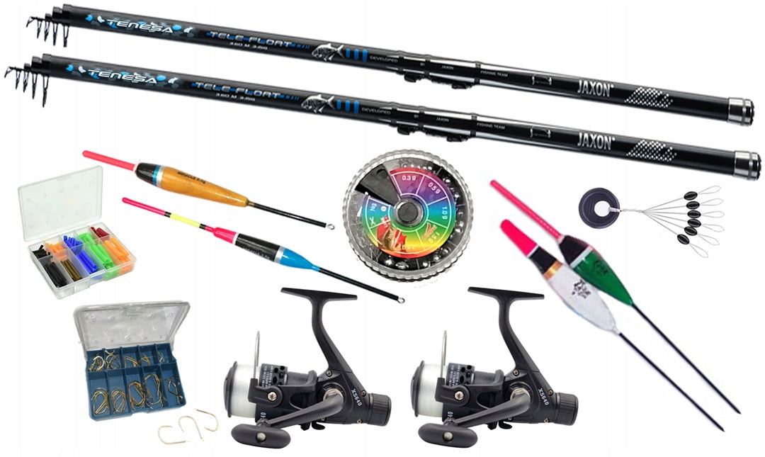 Set Fishing Rod JAXON 3,3i3,9 3- 15g Reel Float Gift for Fisherman