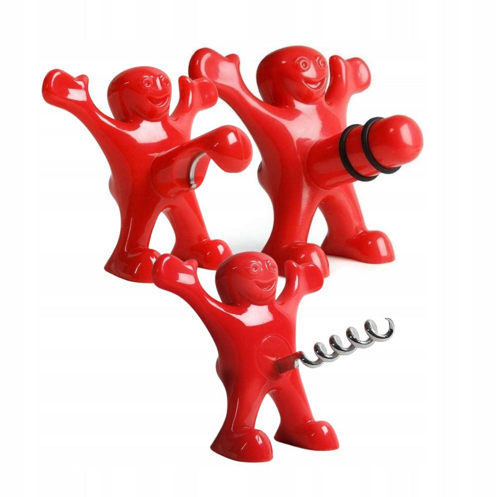 Set Fred Shameless Opener, Corkscrew and Plug 3 Pieces Gadget