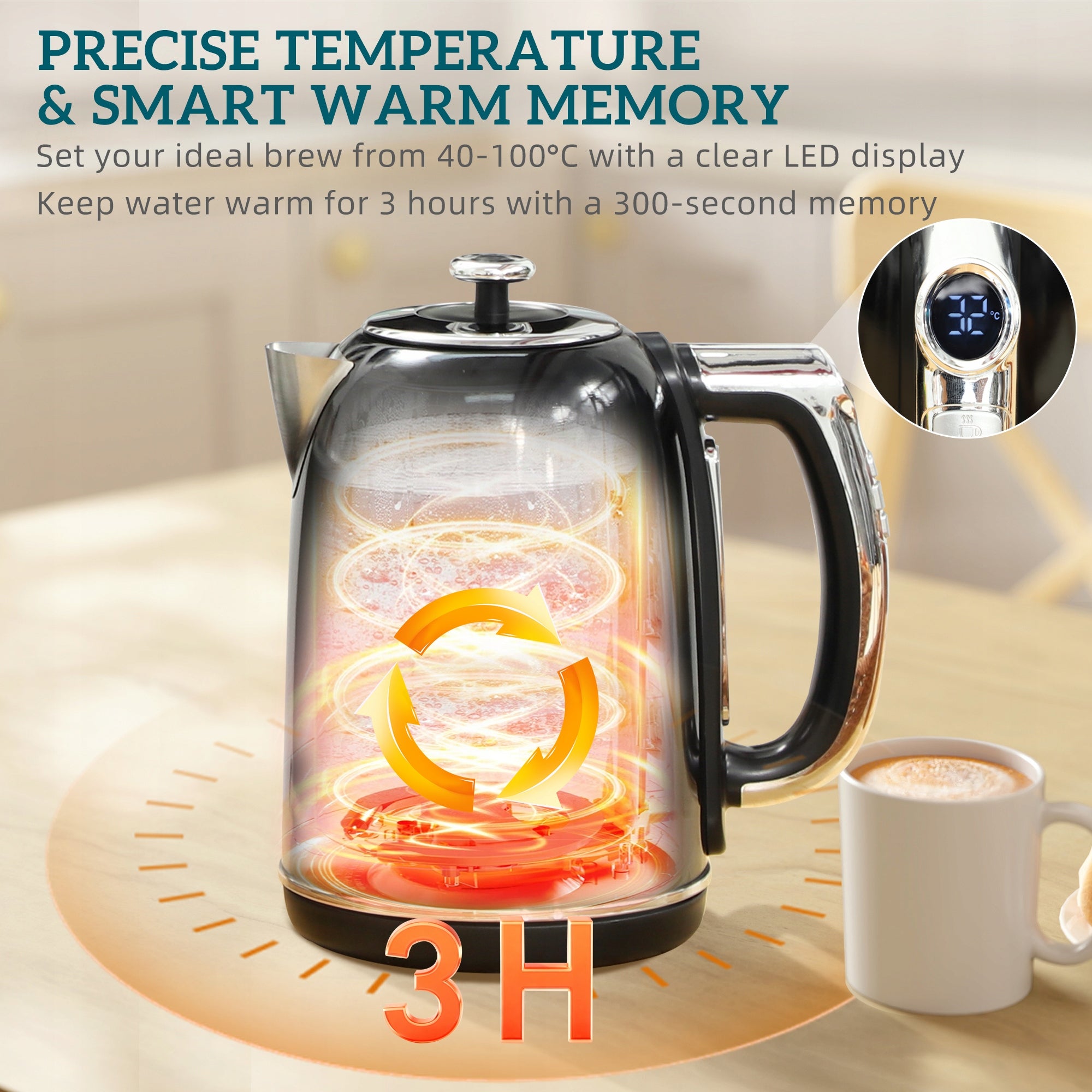 Set HOMCOM Kettle and Toaster 1,7L Stainless Steel Kettle Brand Homcom