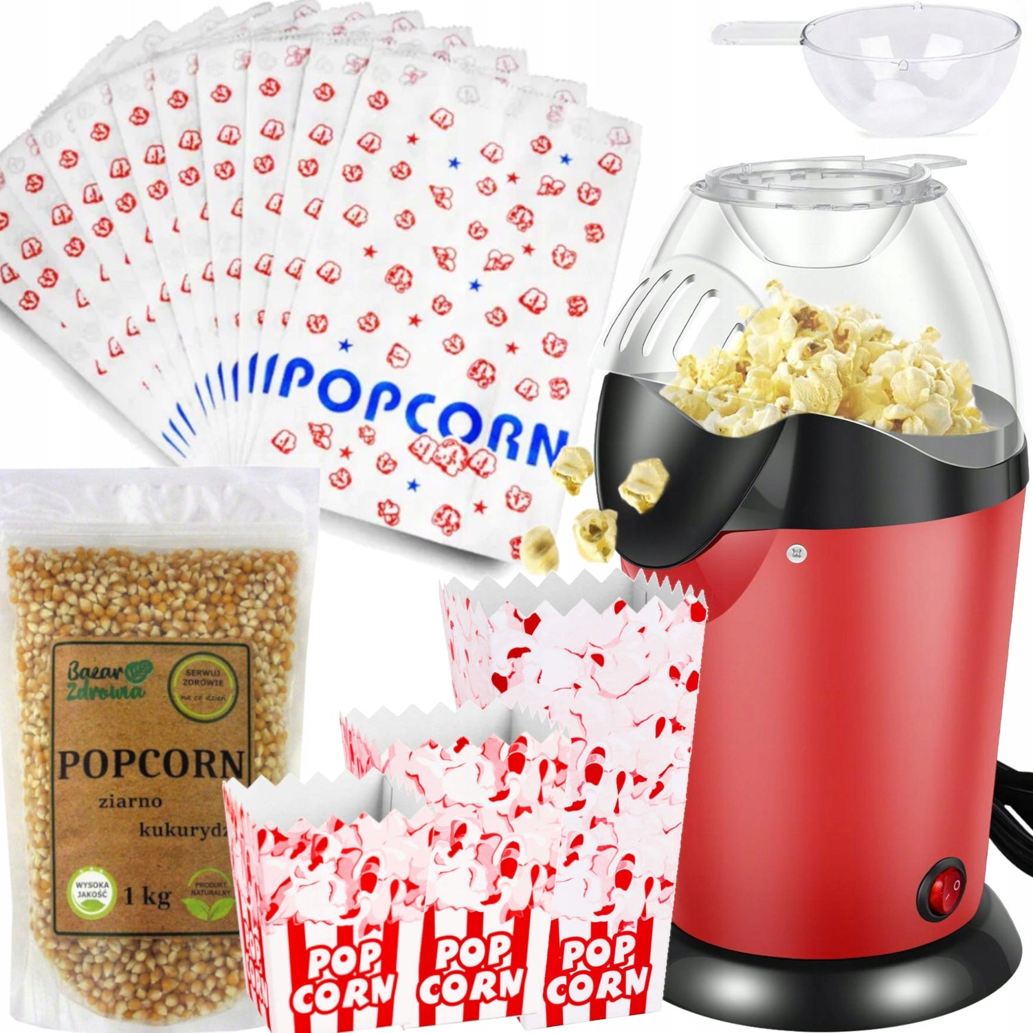 Set Home PopCorn Machine + Corn 1kg + Handbags + Cartons