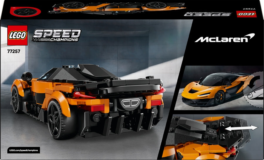 Set LEGO Speed Champions 77257 McLaren W1 blocks supercar racing Information regarding product safety and compliance Not suitable for children under 36 months of age