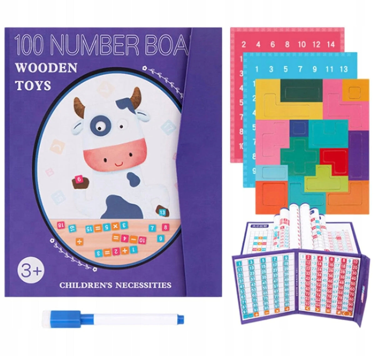 Set Magnetic Book Montessori Board Learning Mathematics Numbers Brand Allvo