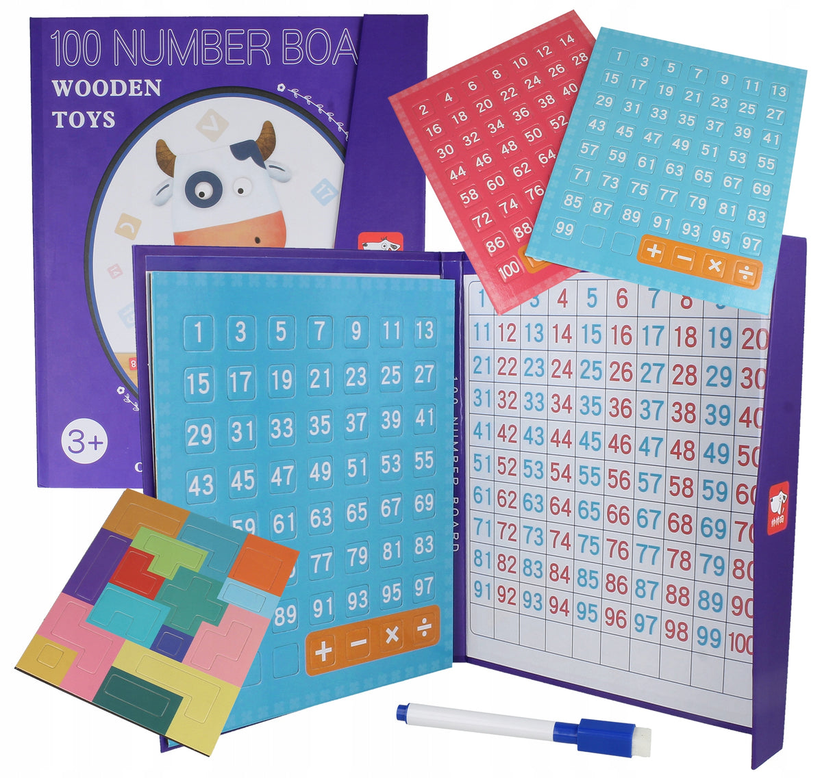 Set Magnetic Book Montessori Board Learning Mathematics Numbers