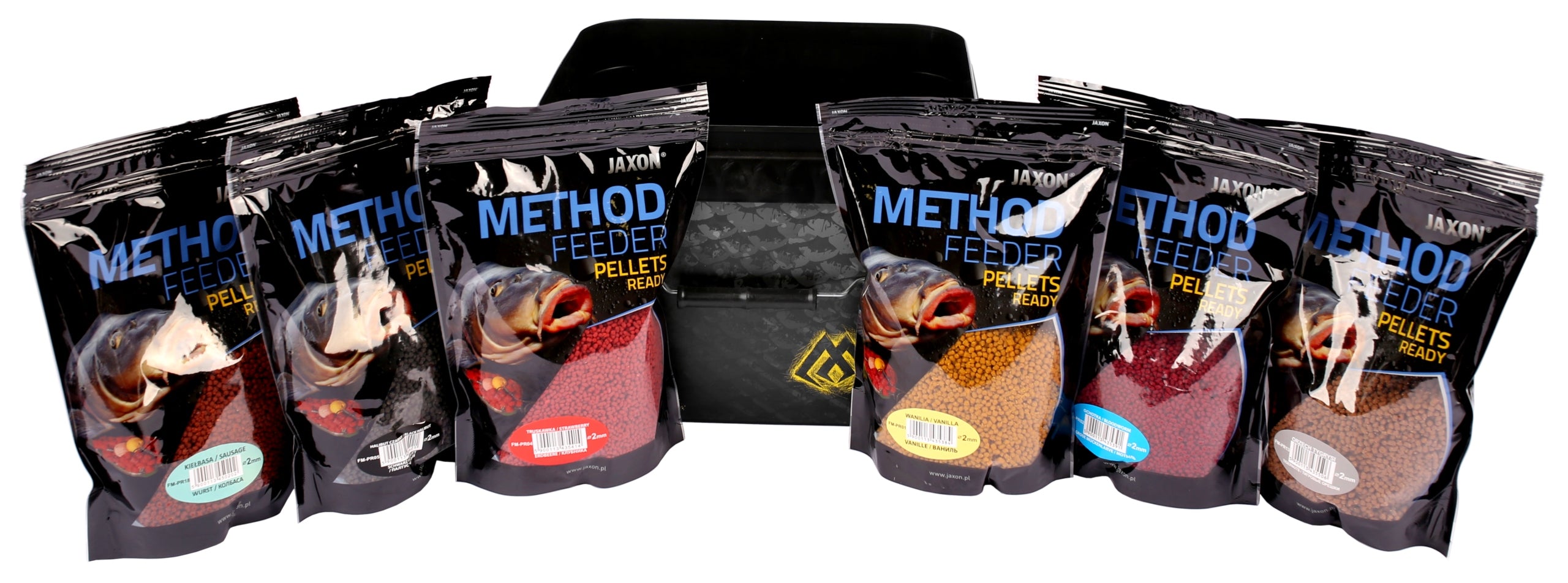 Set Mix 6x ready PELLET 2mm Ready METHOD FEEDER + BUCKET Brand Jaxon