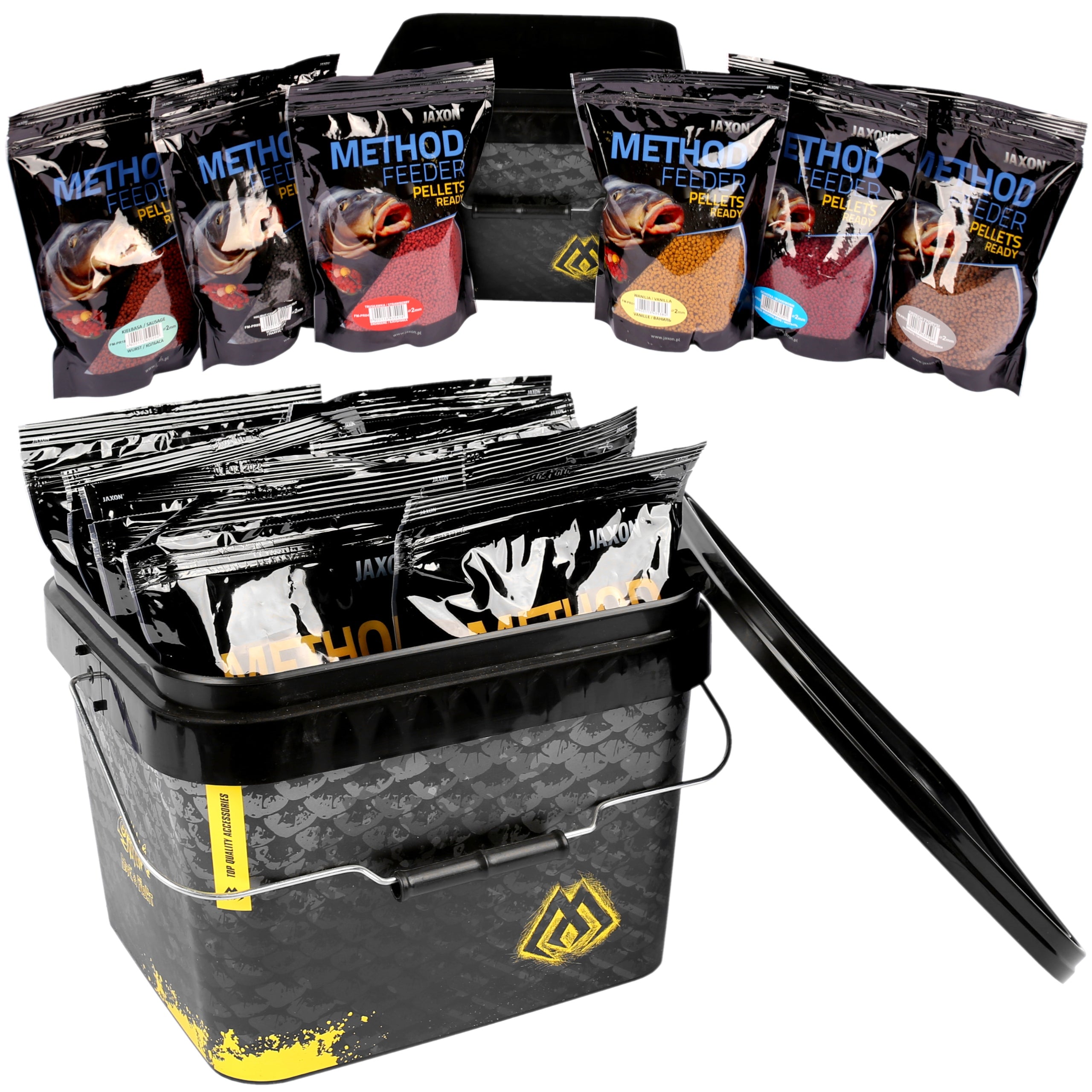 Set Mix 6x ready PELLET 2mm Ready METHOD FEEDER + BUCKET