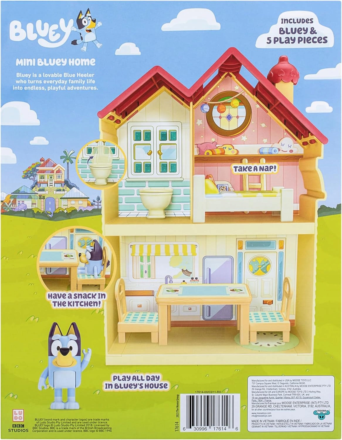Set Moose Toys Bluey Mini Bluey Home Family Home Brand Bluey
