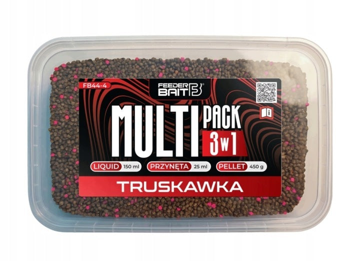 Set Multipack 3in1 Feeder Bait STRAWBERRY Pellet 2mm Booster Mini Snail Packaging status original