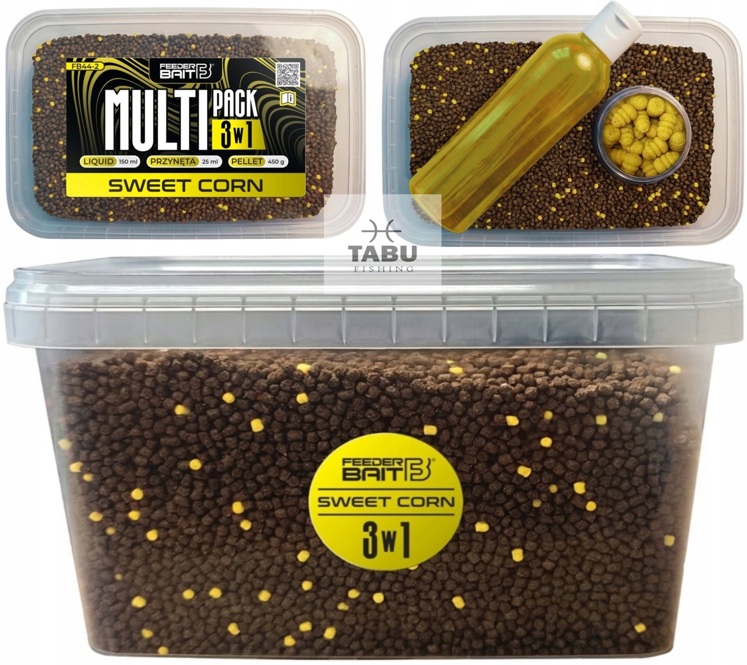 Set Multipack 3in1 Feeder Bait SWEET CORN Pellet 2mm Booster Mini Snail