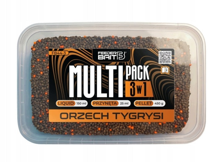 Set Multipack 3in1 Feeder Bait TIGER WALNUT Pellet 2mm Booster Snail Packaging status original