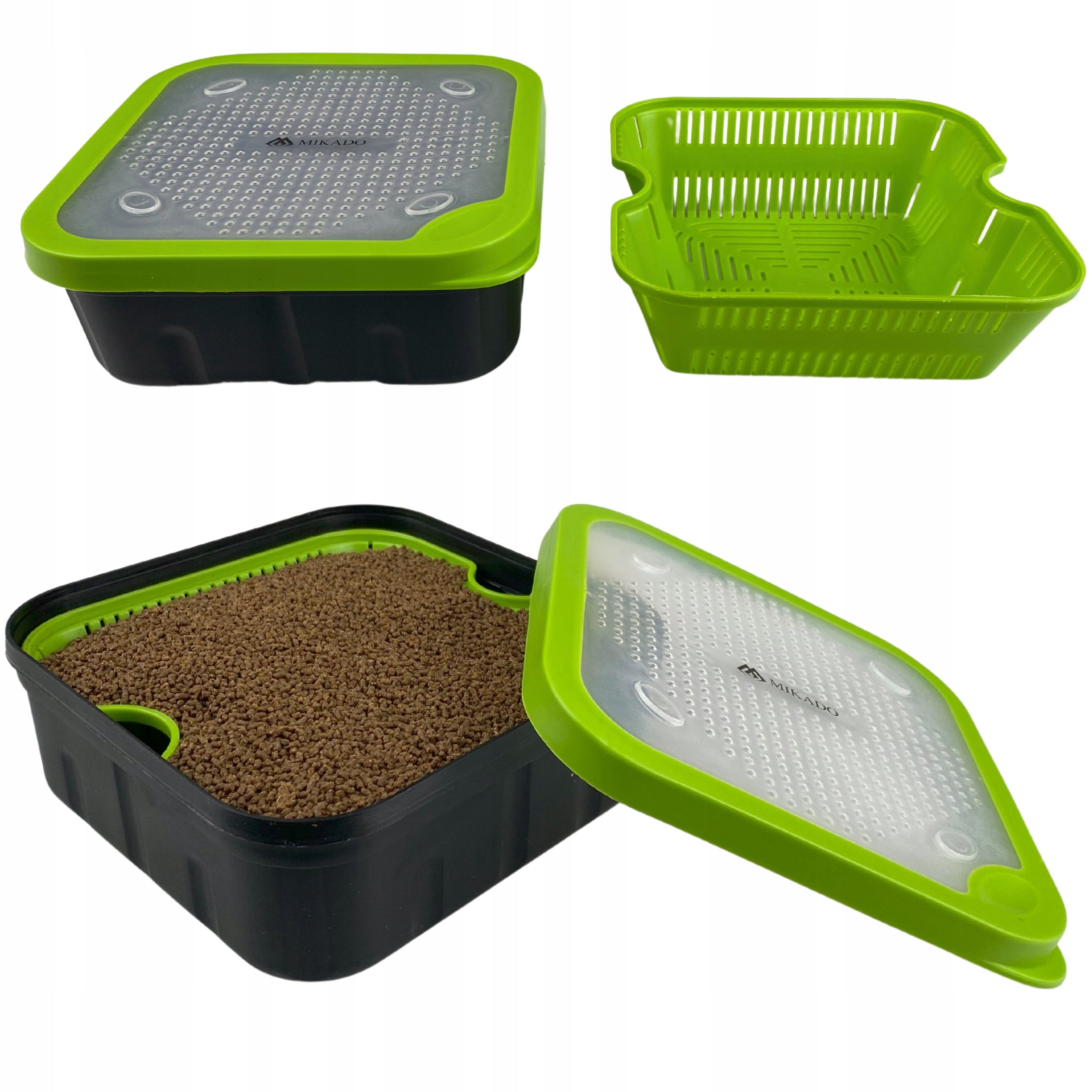 Set OF SOAKING CONTAINER Mikado + BAIT PELLET Aller Aqua 2mm METHOD