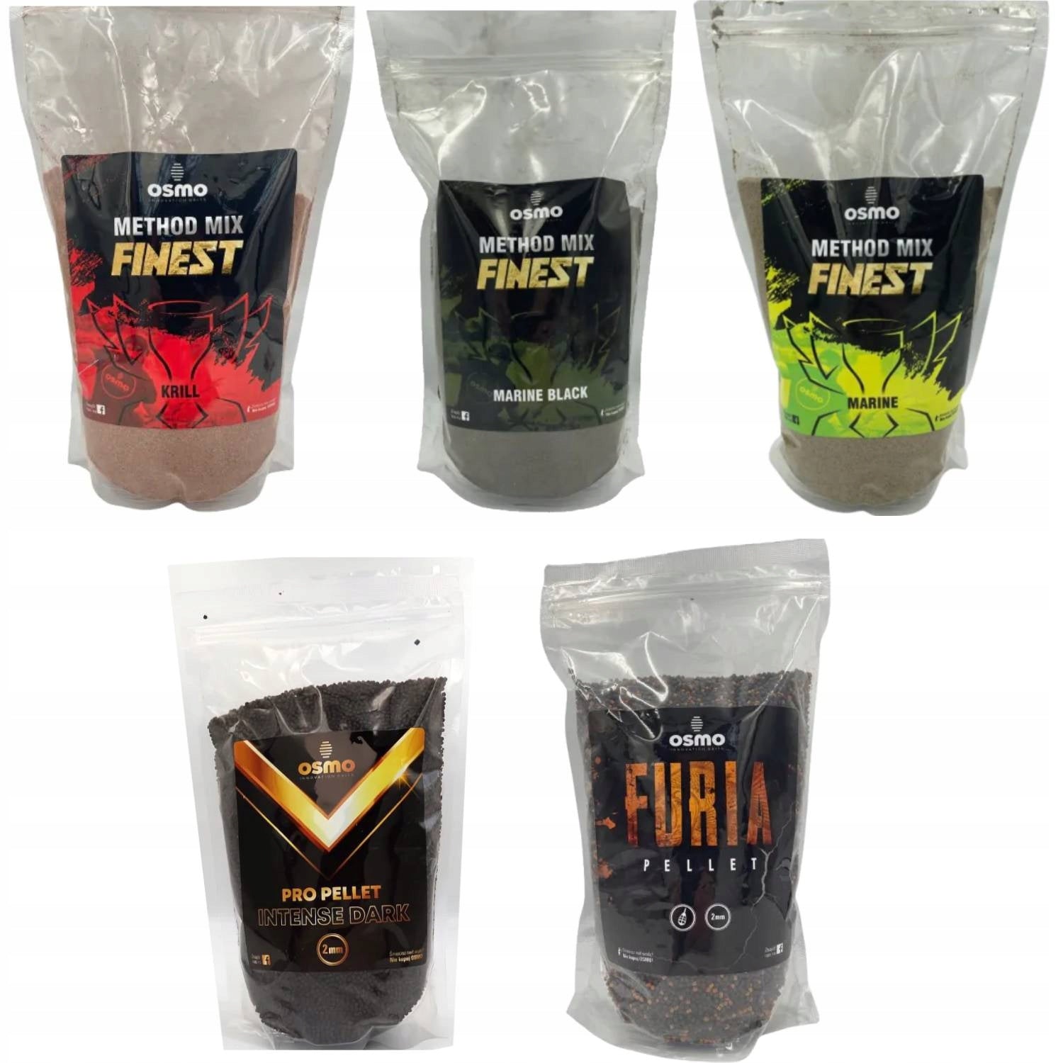 Set Osmo Pellet Furia Intense Dark Method Mix Krill Marine Marine Black