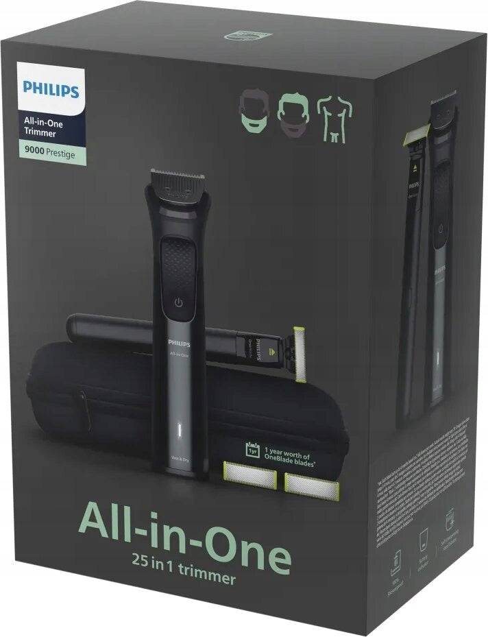 Set PHILIPS Multigroom + OneBlade MG9690-30 Black Brand Philips