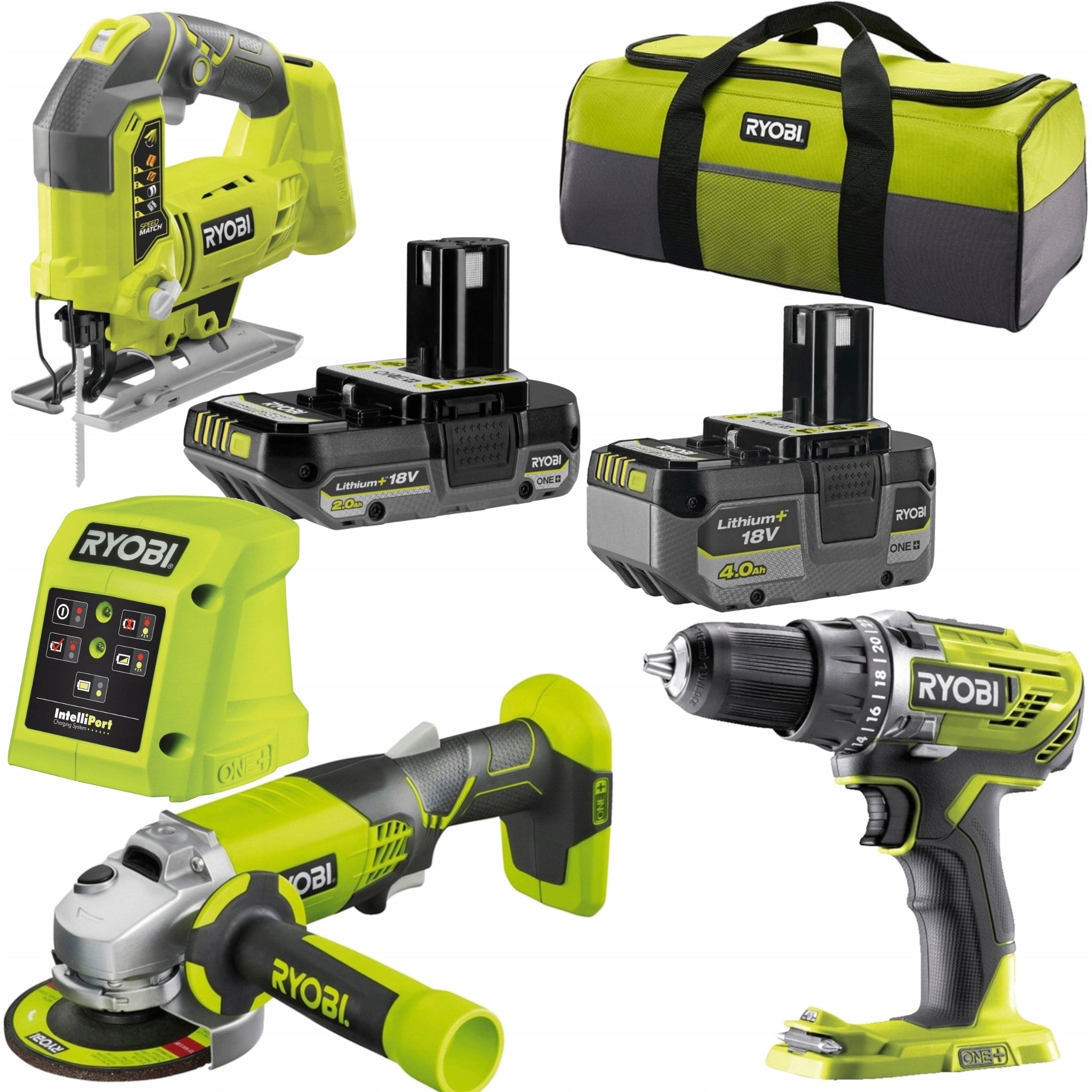Set RYOBI Combo 3 Cordless Devices + 2xAku + Charger + Bag