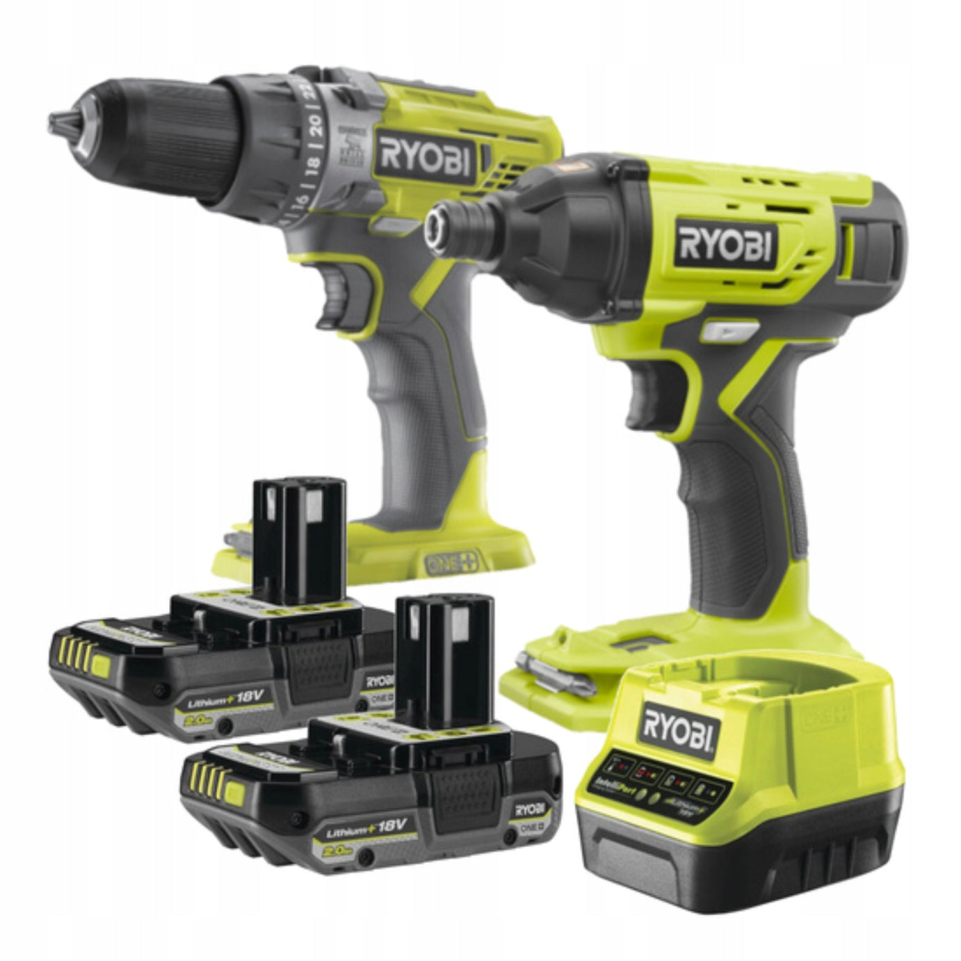 Set Ryobi cordless drill and screw driver 2x2,0Ah