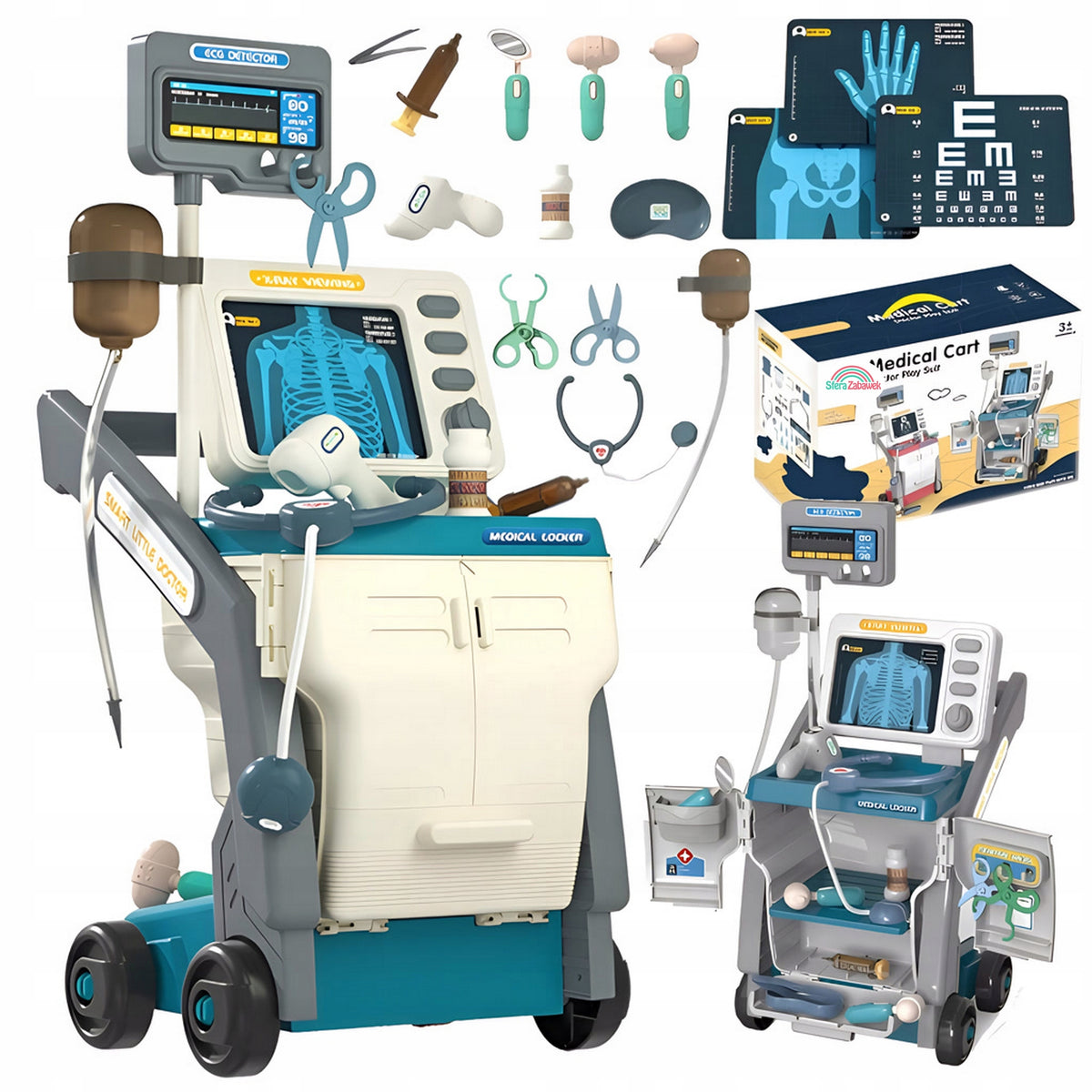Set Small Doctor Trolley ECG X-ray Accessories