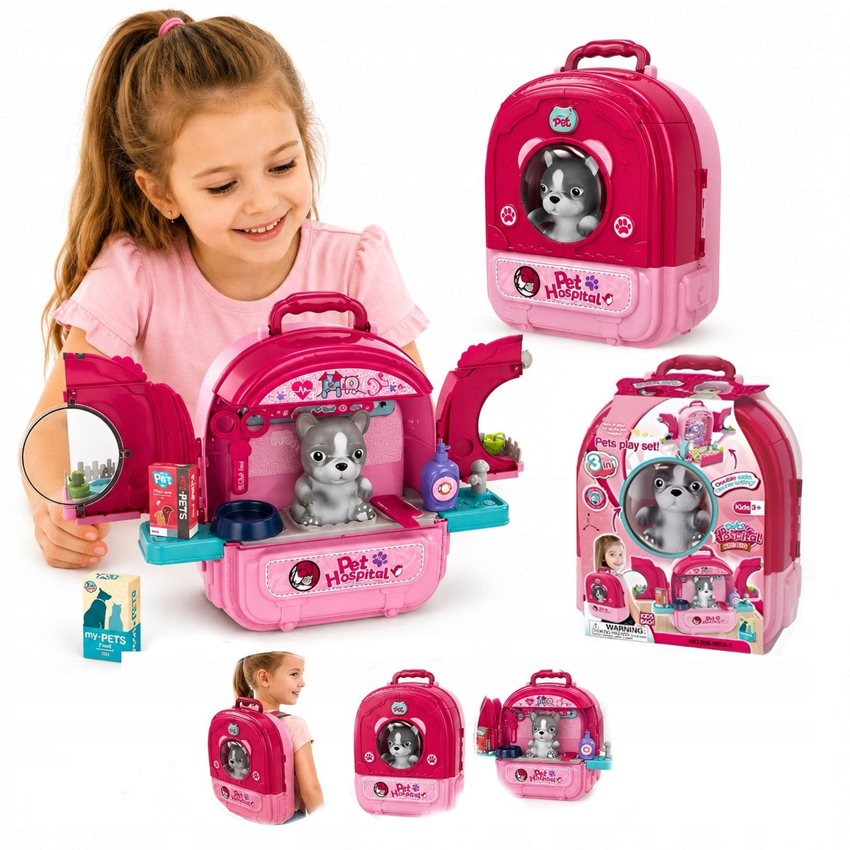 Set Veterinarian Pet Hospital 3in1 Suitcase Veterinary Cabinet for Dog