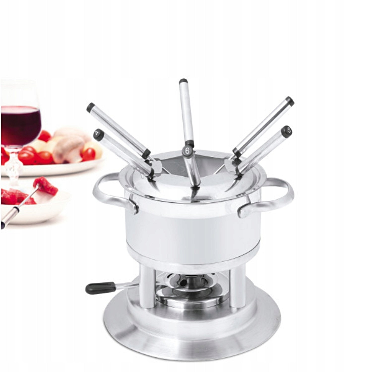 Set fondue 3in1 stainless steel 1,5L 11 el cheese chocolate oil broth Manufacturer code SW-F66417