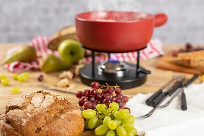 Set for Cheese Fondue Kuhn Rikon Classic Red 2.6L 23cm 6 People Brand no brand
