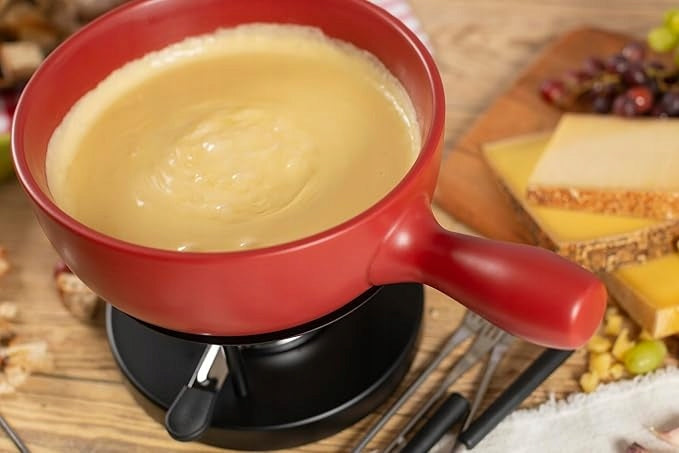 Set for Cheese Fondue Kuhn Rikon Classic Red 2.6L 23cm 6 People Packaging status original