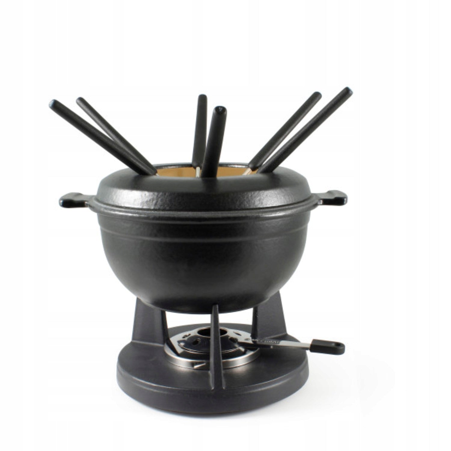 Set for Fondue LUCERNE cast iron for 6 people SWISSMAR black Packaging status original