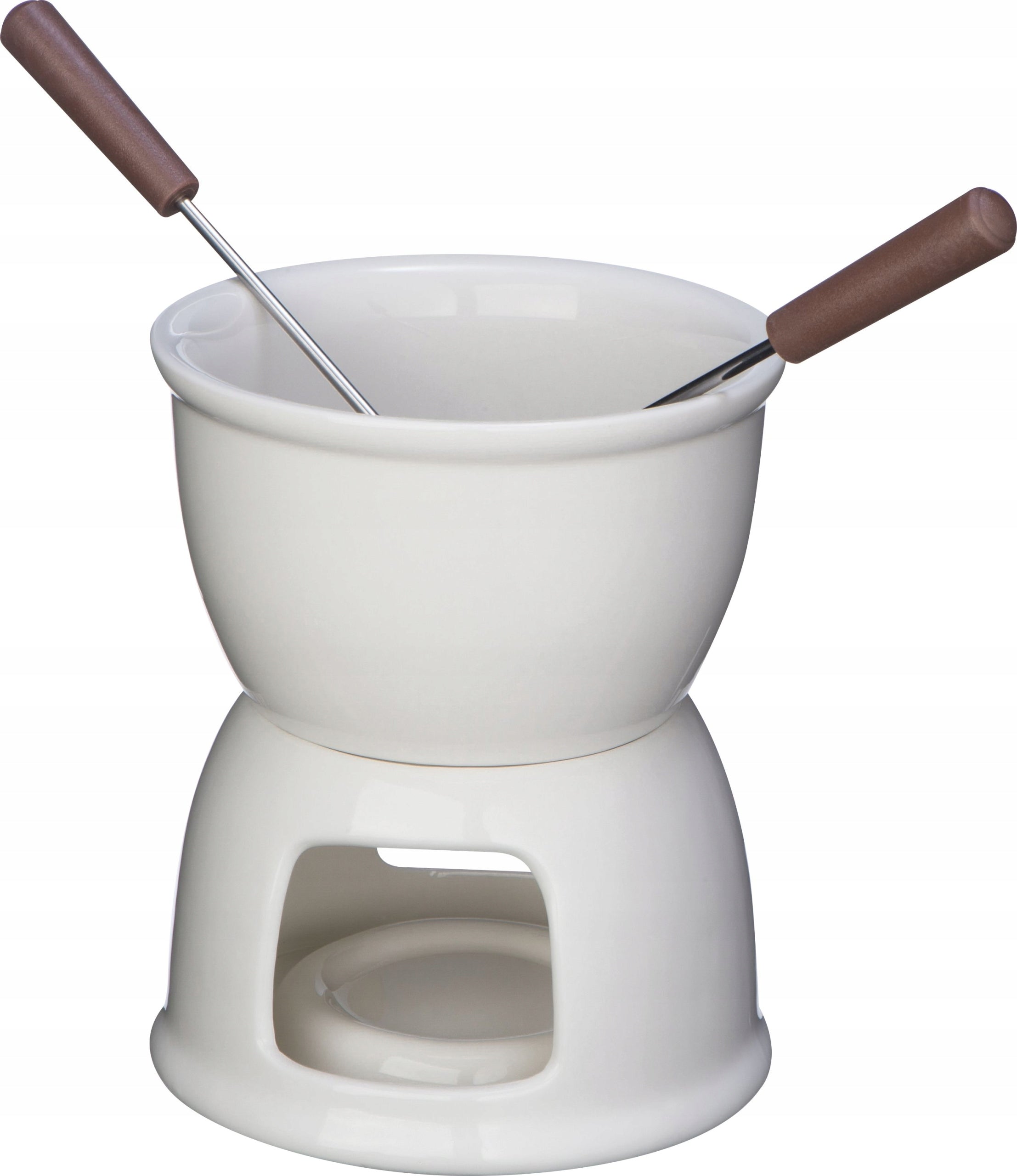 Set for Fondue white 2 forks
