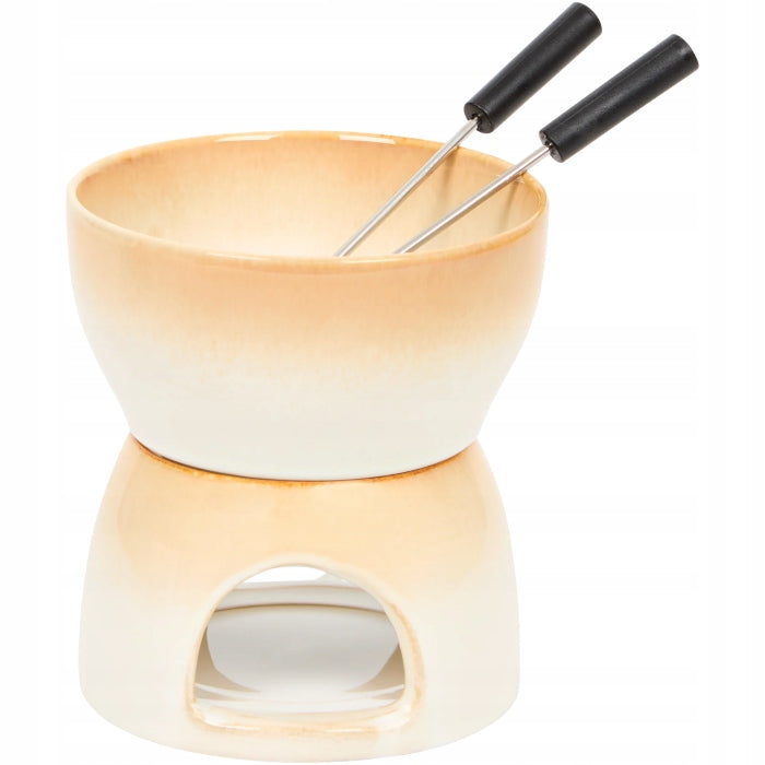 Set for fondue ceramic beige with forks 2 pcs. Manufacturer code 8712442228868
