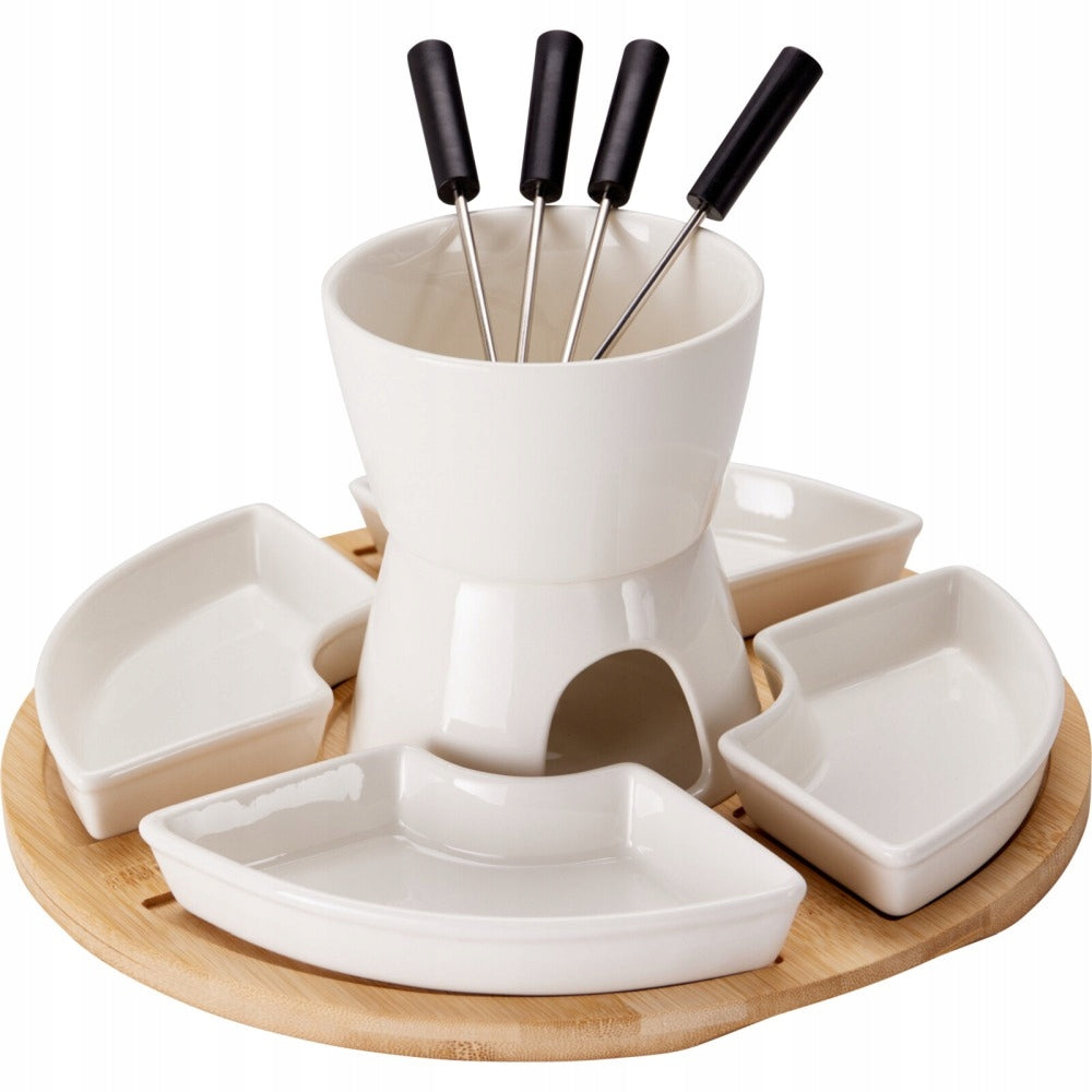 Set for fondue porcelain-wooden 11 pcs